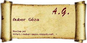 Auber Géza névjegykártya